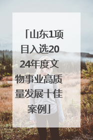 山东1项目入选2024年度文物事业高质量发展十佳案例